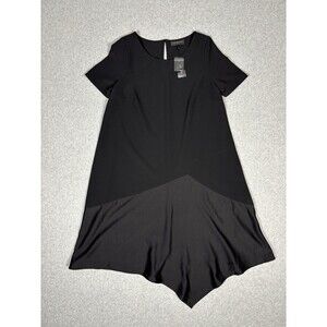Lane Bryant Womens Plus Dress A-line Sheath Short Sleeve Black Midi Sz 10/12 NWT